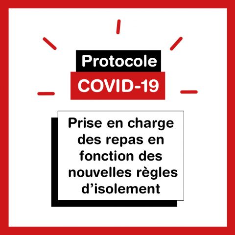 PRISE EN CHARGE DES REPAS À L'ÉCOLE : PROTOCOLE COVID-19